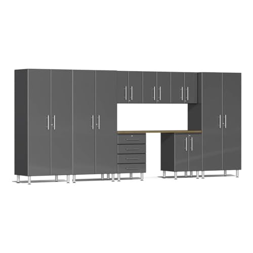 Ulti-MATE UG26092G 9-Piece Cabinet Kit with Bamboo Worktop in Graphite Grey Metallic