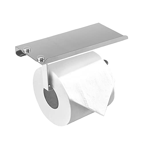 DHOUTDOORS Porte Papier Toilettes - Porte Rouleau Papier Toilettes - pour Salle de Bain WC avec Plateforme de Rangement Cover