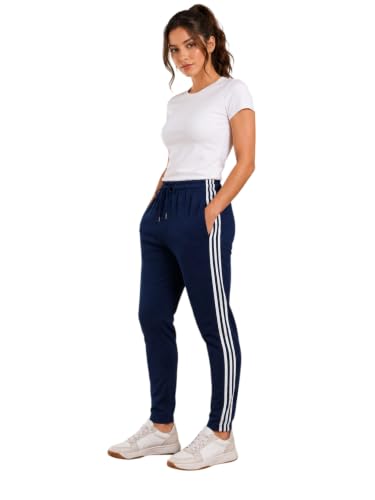 Image of Track Pants for Women with 2 Pockets | 1 Zip Pocket & 1 Open Pocket | Regular Fit Sports Lower for Women's | Gym Running Jogging Workout Casual Wear Track Pant