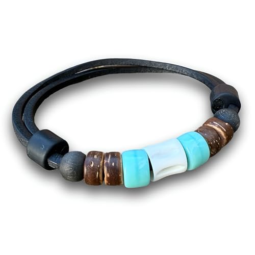 HANA LIMA Verstellbares Surferarmband Lederarmband Armband Herren Damen Surfschmuck