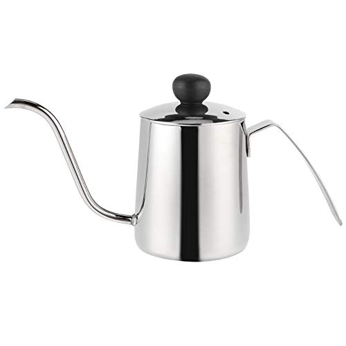 Mini chaleira de café de 250 ml, cafeteira de aço inoxidável, bico de ganso com alça para casa, loja