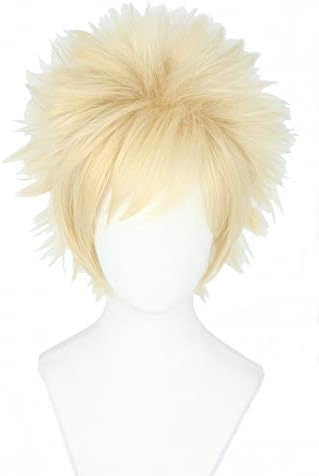 Topcosplay Anime Cosplay Bakugou Katsuki Wig Short Blonde Afro Spike Wig Halloween Costume Synthetic Wigs Buy Online At Best Price In Uae Amazon Ae
