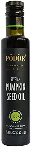 PÖDÖR Premium Styrian Pumpkin Seed Oil - 8.4 fl. Oz. - Cold-Pressed, 100% Natural, Unrefined and Unfiltered, Vegan, Gluten-Free, Non-GMO in Glass Bottle