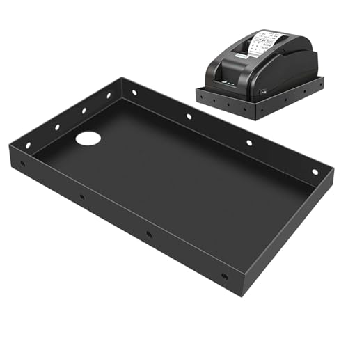 Bandeja de impresora montada en la pared, bandeja de almacenamiento de acero inoxidable de 26 x 16,5 cm, soporte de impresora de acero inoxidable, para oficina en casa, negocios, restaurante, tienda