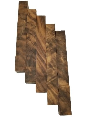 Burled Highly Figured Walnut Pen Blanks 5Pcs