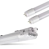 BARCELONA LED Kit Pantalla Estanca 120cm + 2 Tubos LED T8 18W 6000K | Luz...