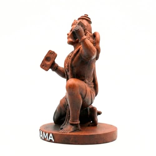 Image of VAMA Siddh Hanuman Idol for Car Dashboard | Sindoor HanumanJi Ki Murti | Hanuman Murti for Home Puja | 8 cm Height, Orange Black, 3D Printed, UV Resin | God Idols for Car Dashboard, Mandir, Office