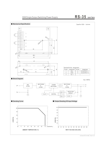 Alimentation à découpage RS-35-12 stabilisée pour intégration industrielle et châssis - 4
