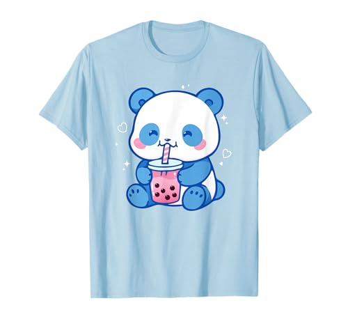 Kawaii Panda Boba Japonés Lindo Estética Anime Chicas Adol Camiseta