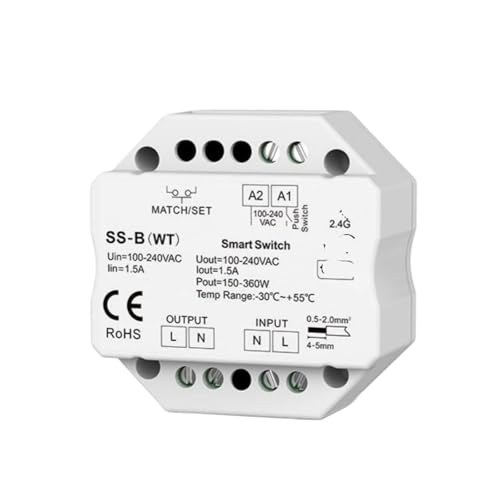 Interruptor de empuje SS-B WT inteligente AC100-240V de 1 canal y 1.5A para control de iluminacion