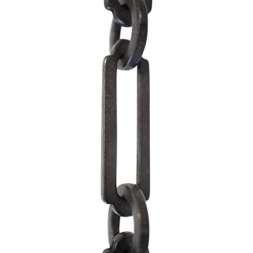 Image of RCH Hardware CH-21-OBB-3 Decorative Oil Bronzed Black Solid Brass Chain for Hanging, Lighting-Rectangles with Circular Connecting Rings and Welded Links (3 ft /1 Yard)
