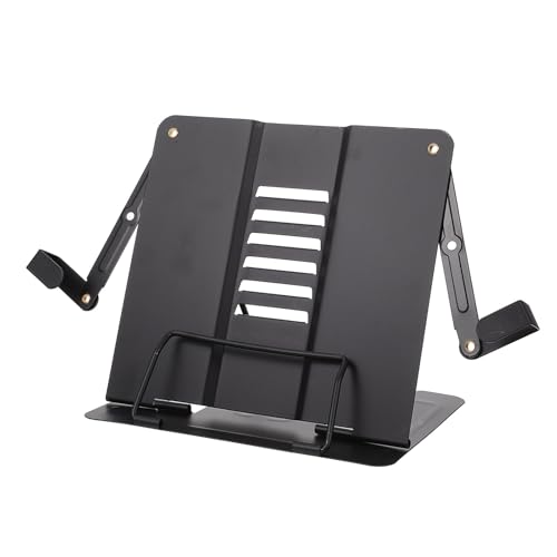 VALICLUD 卓上アイアン製読書用棚 調節可能角 多機能ブックホルダー 家用デスクトップ収納 ブラックシンプルデザイン 倒れない書見台