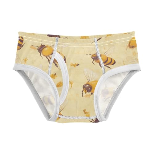 KLL Bees on Yellow Baby Boys Soft Briefs Breathable Children Undies