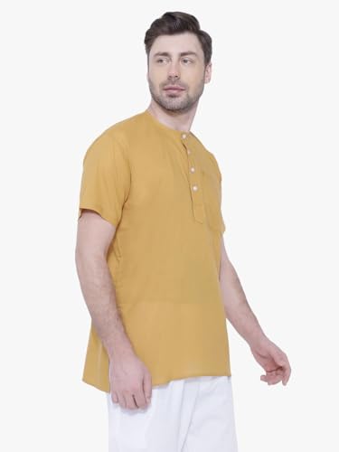 Image of Rajubhai Hargovindas Men's Pure Cotton Short Kurta | Pack of 4 |