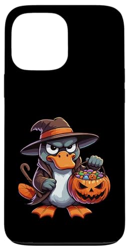 怖いハロウィーン カモノハシ ゴースト 不気味なキャンディバッグ スマホケース iPhone 13 Pro Max 用