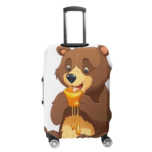 Bear Eating Luggage Cover Personalization Suitcase Covers Protector Elastic Washable Baggage Cover Anti-Scratch For Traveling, Aircraft Consignment XL4