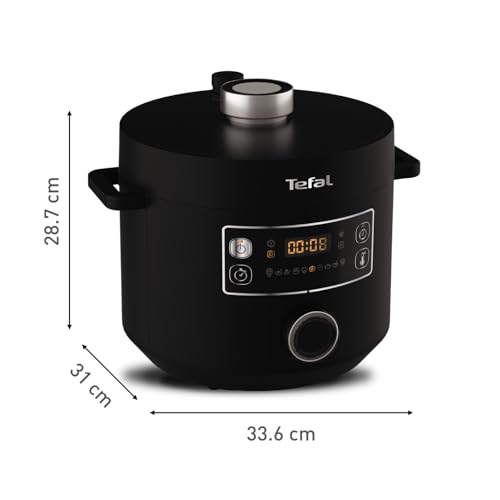 Tefal Turbo Cuisine Multikocher 4,8L, High-Speed & 10 Programme: Dampfgarer, Schmoren, Anbraten, Sous-vide, Reis & mehr, Verzögerung & Warmhaltefunktion, Antihaft, Zubehör inkl., Schwarz, CY7548 – Bild 3