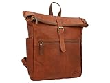 Gusti Milo - Mochila de Piel Hecha a Mano para Hombre y Mujer, Estilo Vintage, Compartimento para Botellas, AirTag, Portátil hasta 15”, Uso Diario y Viajes