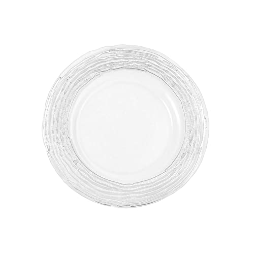 Plato cargador de vidrio decorativo plateado miniatura 1