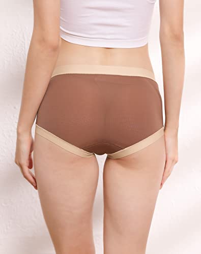 Innersy Women's Quick Dry & Light Breathable Panties For Active Comfort 5-Pack(Cappuccino,Medium) #TOP2