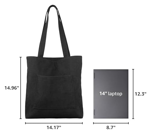 Bolso Tote Corduroy Kememo con Cierre y Gran Capacidad miniatura 3