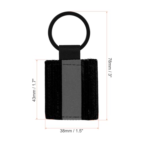 PATIKIL Reflective Keychain Tags, 12 Pack Reflective Zipper Pulls Nylon Keychain High Visibility Reflectors Tags for Backpack Pendant Dog Collar, Black