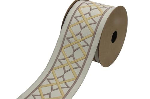 Ruban jacquard géométrique de 3,8 m pour customiser vos rideaux - V2 183