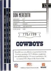 2006 Leaf Limited Football Card #121 Don Meredith