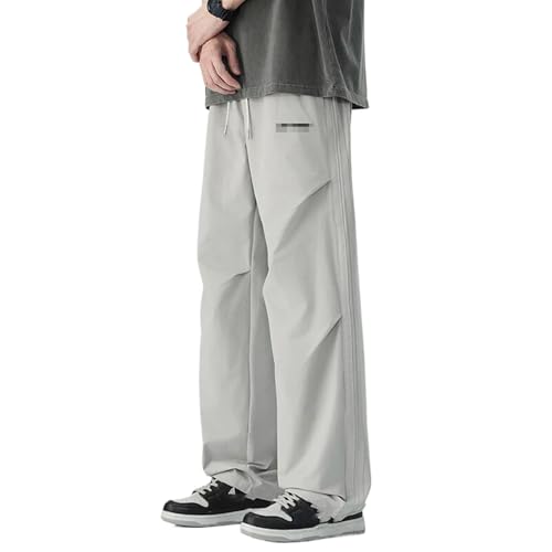 Summer Vintage Casual Men's Baggy Pants Korean Straight Loose Wide Leg Trousers