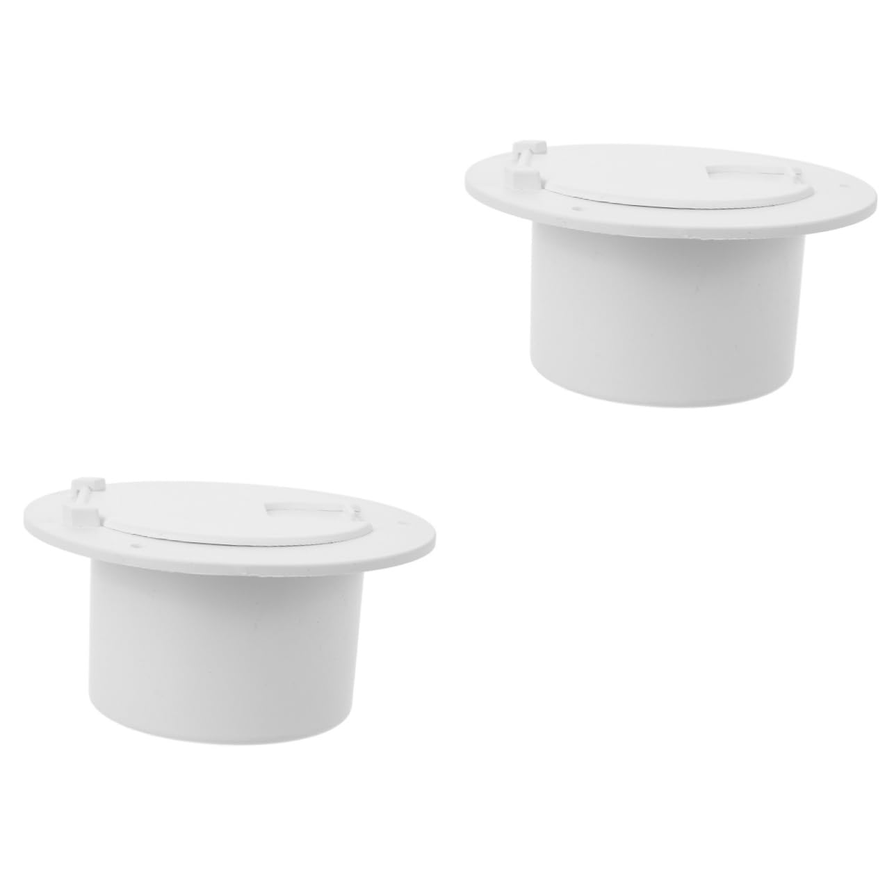 ULTECHNOVO 2 Pièces Boîte de Rangement en Fil Trappe de câble de RV Trappe de Camping-Car Passe-câble électrique Abdos Blanche
