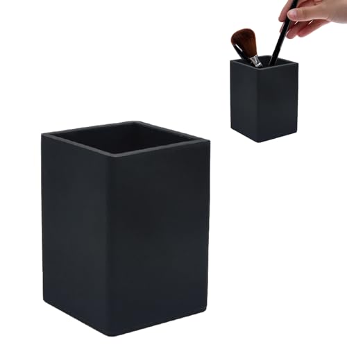 Valicaer Portalápices de Silicona, Portalápices Negro Cuadrado Organizador de Escritorio Organizador de Lápices Portapinceles de Maquillaje Portabolígrafos para Hogar Oficina Escuela