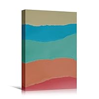 Canvas Wall Art Brushstroke Patterns Abstract Colorful Geometric Hallway Minimalist Mixed Media Multicolor Patterns - 12x18 inches