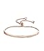 SHINCO Bella Lotus Half Bar CZ Paved 18k Rose Gold Plated Adjustable Chain Bracelets Women Jewelry