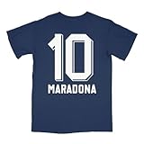 Maradona Signature Number 10 Tee - Official Licensed Maradona Collection (US, Alpha, X-Large, Regular, Regular, Navy)