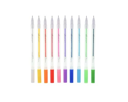 Image of Gel Pens, Set of 10, Assorted Colors, Vibrant Colors, Non-Toxic, For Artists, Journaling, Drawing, Coloring, Quick Drying