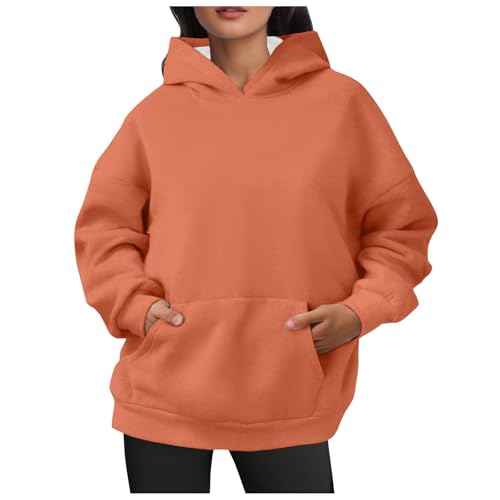 Women's Girls' Pullover Hoodies Long Sleeve Sweatshirts Oversized Loose Fit Casual Y2k Soft Solid Color Fall Jacket Coat