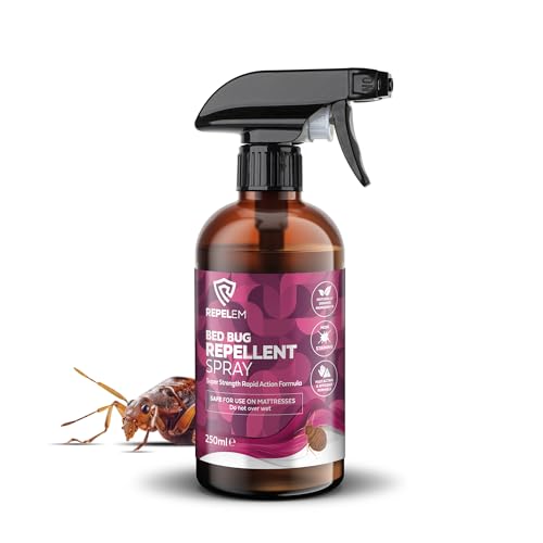 REPELEM Bed Bug Spray - All Natural Bed Bugs Treatment, Bed Bug Spray for Mattress, Bedding & Home with Peppermint and Cedarwood Essential Oils, Bed Bugs Spray Insect Repellent - 250ml