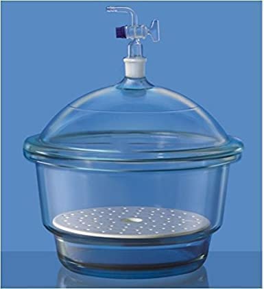 LabHouse Boroslicate Glass Vacuum Desiccator Jar, Lab Dessicator Dryer with Porcelain Plate (125 MM)