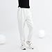 Boys and Grils Cotton Pants Y2k Elastic Sweatpants Fashion Straight Leg Pant Casual Lightweight Pants with Pockets White