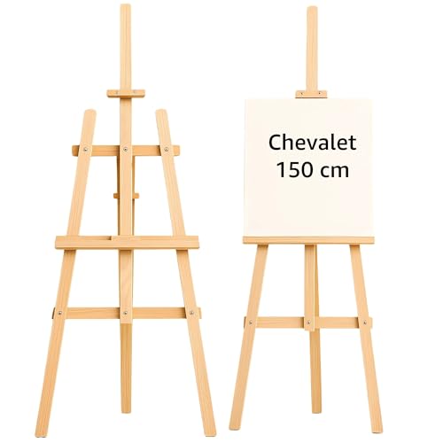 Chevalet peinture en bois massif de 150 cm - Chevalets...