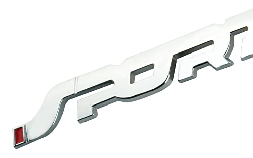 2 Pack Metal Car Sport Point Emblem Sticker,3D Premium Car Side Fender Rear Trunk Emblem Logo Badge Vehicle Car Motorcycle Decals Accessories (Silver Red) #TOP3