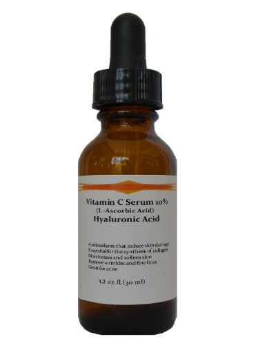 Vitamin C Skin Serum 10% (L-ascorbic Acid) with Pure Hyaluronic Acid Anti Aging Serum (1.2 oz)