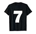 Number 7 Big Bold White Seven Numeral Group T-Shirt