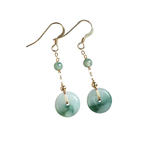 Jade naturel A en boucles d'oreilles or 18k pour vos soirées