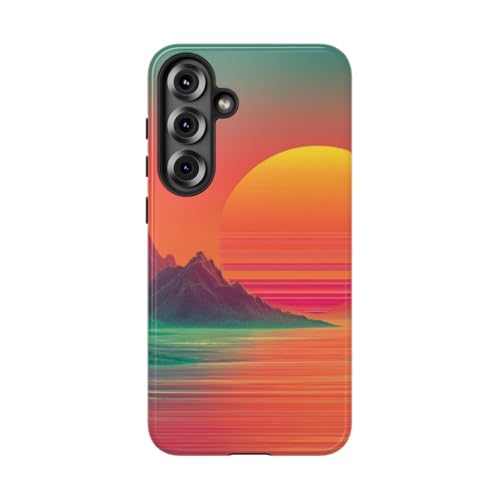 Coque Samsung S25 Plus antichoc et brillante Neon Sunset Orange