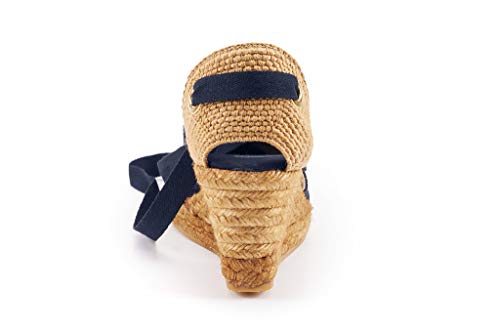 Image of Viscata Sagaro Espadrille Canvas Wedges with Ankle Laces Spain Handmade 2 inch Heel Women's Sandals with Breathable Organic Cotton Canvas and 100% Natural Jute for all Occasions: Casual, Work, Party