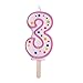 Produktbild PME CA083 Kerze, Rosa, Nummer 3, Kunststoff, Pink, 4 x 1 x 6.3 cm