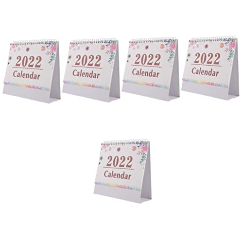 Amosfun 5 Pièces Flip Pour Calendrier Stand Noël Anglais Style Décoratif Compteur Décembre Haut Type Haut Debout Décoration Faveurs Bureau Pages Mémorandum Année Mémo Pépinière Chambre De