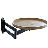 Wall-Mounted Small Round Table , Fold Down Desk, Wall Mount Folding Tray Table with 180° Rotation Foldable Coffee Table with Retractable Panel Shelf | 11.8in Bedside Floating Side Table for Balcony(Or