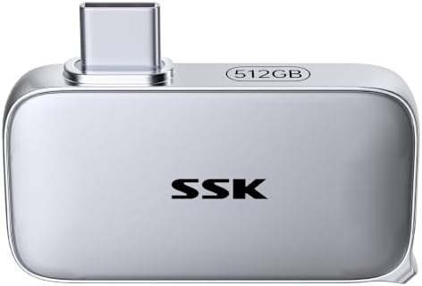 SSK USBC Drive 512GB Portable SSD External Solid State Drive Up to 1050MB/s